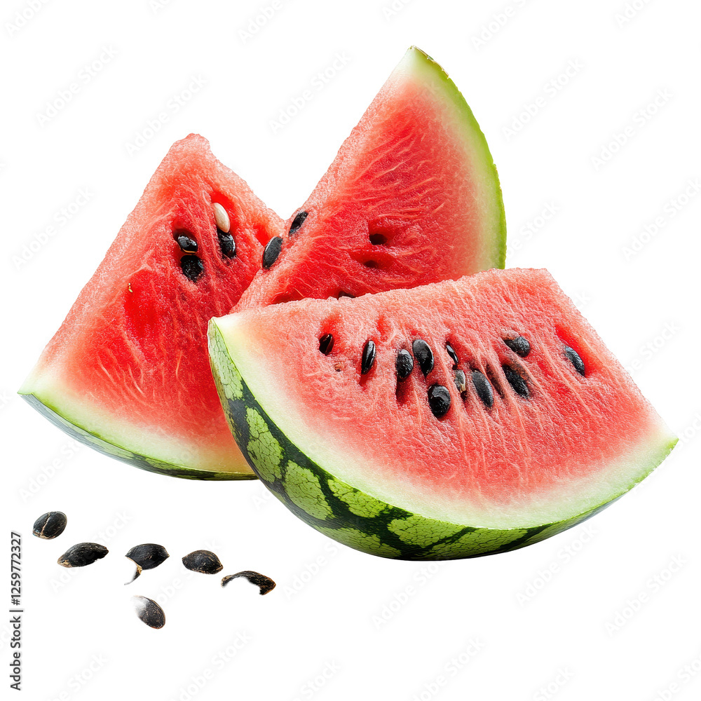 Fresh watermelon slices with black seeds isolated on Transparent background, Watermelon seeds isolated on PNG background Fresh watermelon slices with black seeds isolated on Transparent background, Watermelon seeds isolated on PNG background