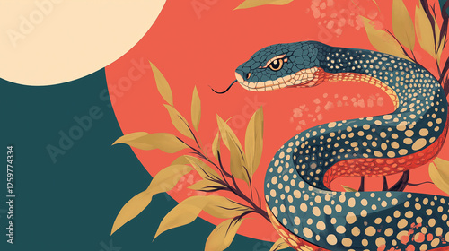 vector illustration of a cartoon snake