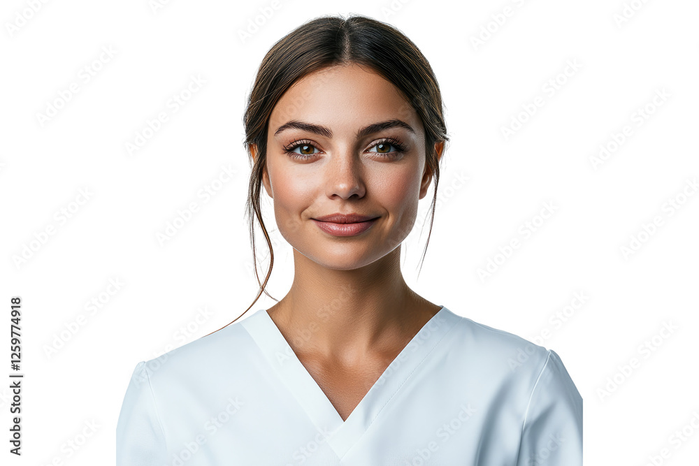 Smiling female nurse in uniform isolated on white or transparent, PNG Smiling female nurse in uniform isolated on white or transparent, PNG