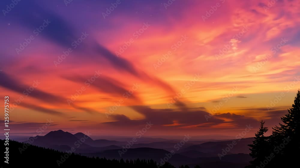 Stunning Sunset over Mountains Stunning Sunset over Mountains
