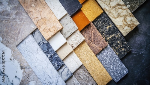 Colorful stone tiles display, interior design samples © a muh sakaria