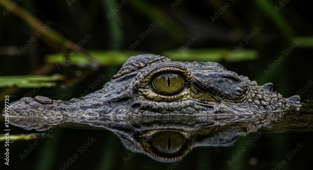 Fototapeta premium Crocodile Eye Above Water 