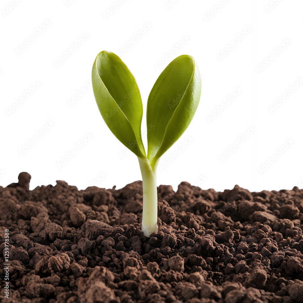 New Life Sprout Emerging from Rich Soil Close up View of Young Plant Growth New Life Sprout Emerging from Rich Soil Close up View of Young Plant Growth