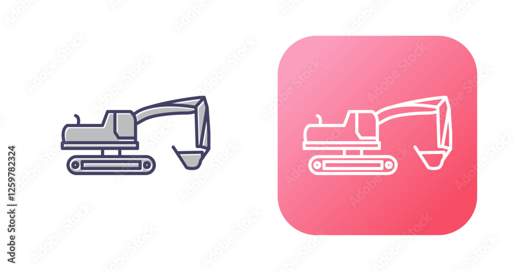 Excavator Vector Icon Excavator Vector Icon