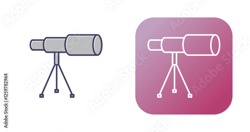 Telescope on Stand Vector Icon