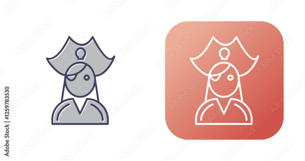 Fototapeta premium Female Pirate Vector Icon