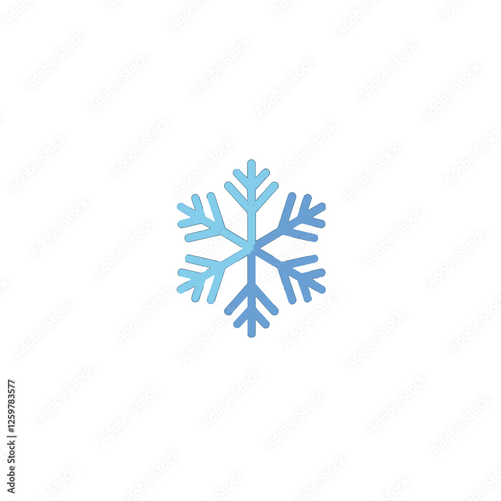 Blue Snowflake Icon Symbolizing Winter Season and Frosty Weather Blue Snowflake Icon Symbolizing Winter Season and Frosty Weather