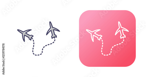 Round Travel Flights Vector Icon