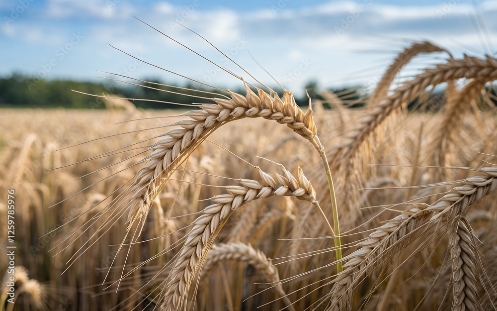 Golden Wheat Field Ripe Ears of Grain Close up Agriculture Harvest Golden Wheat Field Ripe Ears of Grain Close up Agriculture Harvest