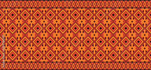 Geometric ethnic oriental seamless pattern traditional Design for background, carpet, wallpaper. clothing,navajo, Batik, wrapping, tribal, fabric, embroidery style, sadu .Vector illustration.