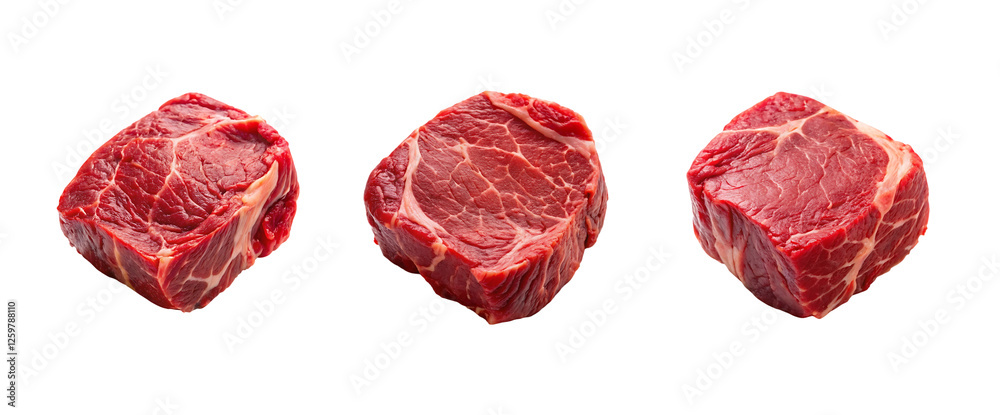 set of raw meat isolated on a transparent background, in a PNG format set of raw meat isolated on a transparent background, in a PNG format