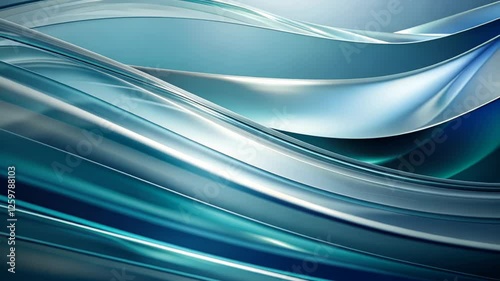 Flowing waves of translucent beauty create an enchanting atmosphere in a tranquil blue environment. Generative AI