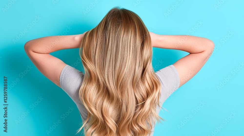 Good Hair Day. A woman with long, shiny hair smiling in a stylish hair salon. Good Hair Day. A woman with long, shiny hair smiling in a stylish hair salon.