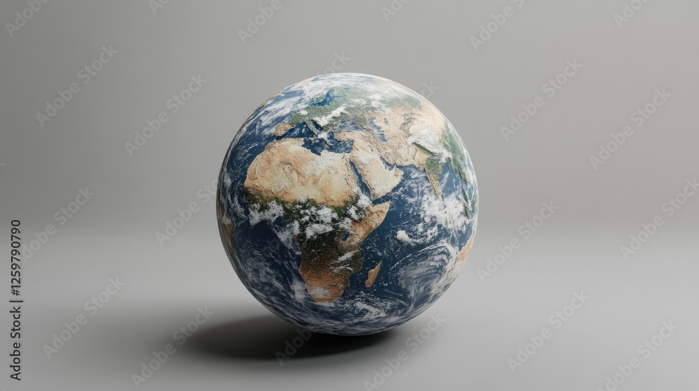 Fototapeta premium Earth Globe on a Gray Background