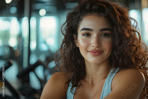 Photo - Fitness, Gym, Workout, Exercise, Health, Wellness, Lifestyle, Sport, Training, Active - Portrait of Smiling Woman in Fitness Center