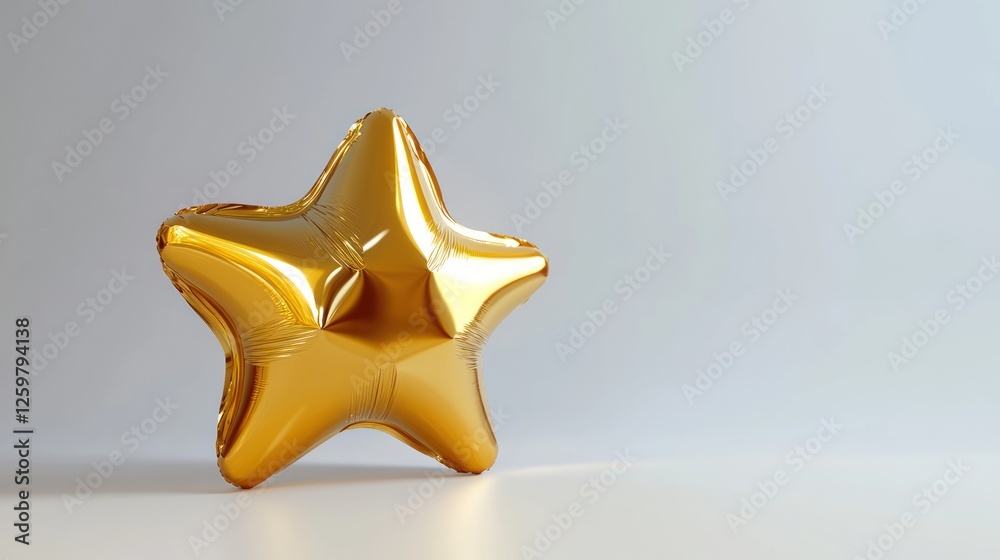 Gold star balloon, studio shot, simple background, celebration Gold star balloon, studio shot, simple background, celebration