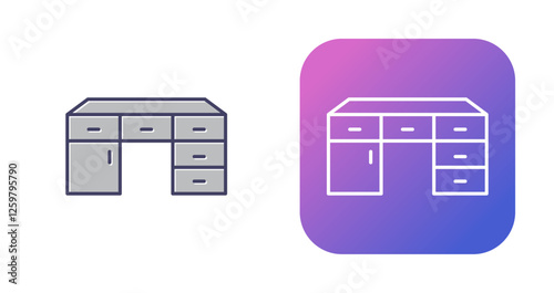 Table with Drawers Vector Icon