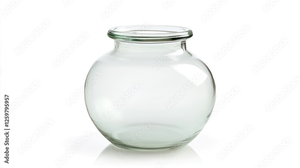 Empty glass jar, studio shot, white background, storage Empty glass jar, studio shot, white background, storage
