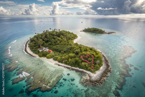 Breathtaking Heart-Shaped Island in a Tropical Paradise