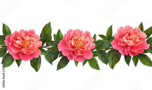 Wallpaper Mural Pink peonies border, floral design, spring, nature, website banner Torontodigital.ca