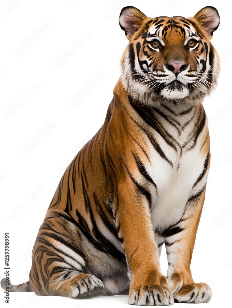 Obraz premium Majestic Tiger Sitting, Wild Cat Grace