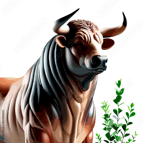 Metallic Bull Vector
