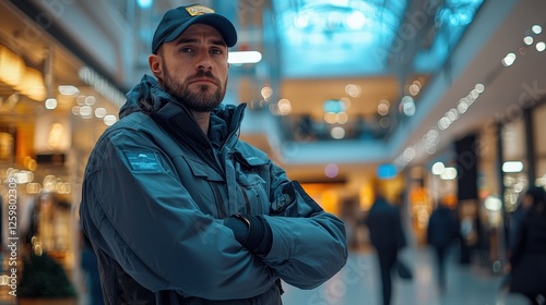 Security guard is responsible for preventing theft and maintaining public order in shopping center
