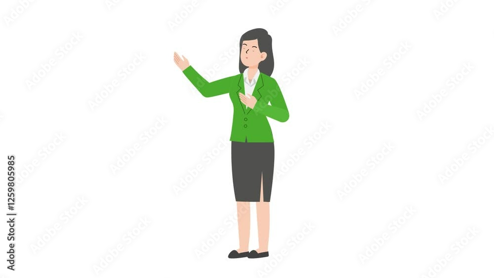 Woman is standing and giving a lecture cartoon animation
Woman is standing and giving a lecture cartoon animation
