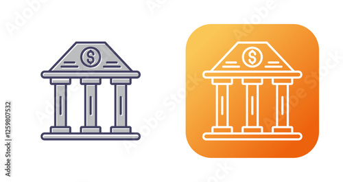 Bank Building Vector Icon