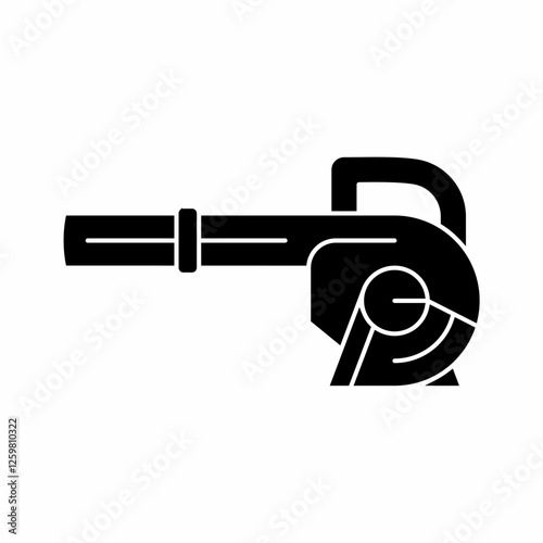 Leaf Blower Gardening Lawn Care Tool Silhouette Icon Design Illustration