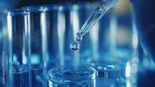 Droplet of Liquid Hanging From Pipette in Lab Setting