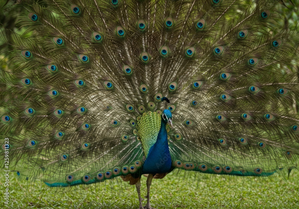Obraz premium Peacock with Open Feathers 