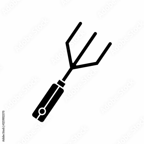 Hand Cultivator Gardening Tool Icon Design