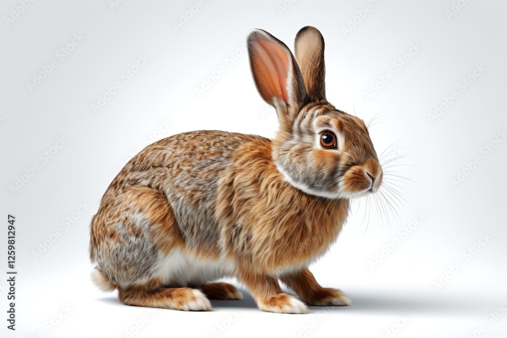 Fototapeta premium there is a rabbit that is sitting on the ground looking at something