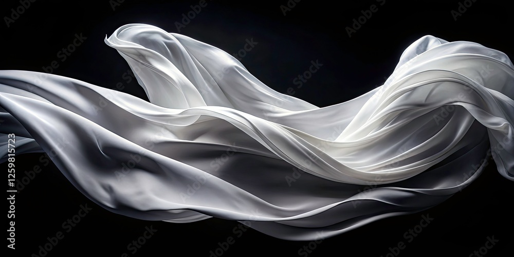 Fototapeta premium Elegant White Fabric Abstract Shapes: Silhouette Photography Backgrounds for Design