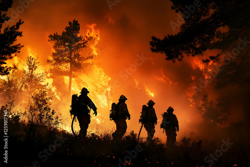 Photo, Wildfire, Forest Fire, Firefighters, Flames, Smoke, Heat, Danger, Emergency, Rescue
