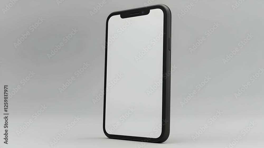 Black Smartphone Mockup on Gray Background Black Smartphone Mockup on Gray Background