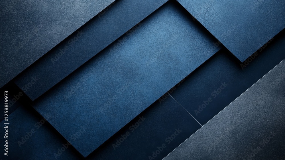 Fototapeta premium Blue background with repeating patterns for design. Banner template with white space in the center for text. Suitable for abstract minimalist wallpaper and modern graphic design projects.