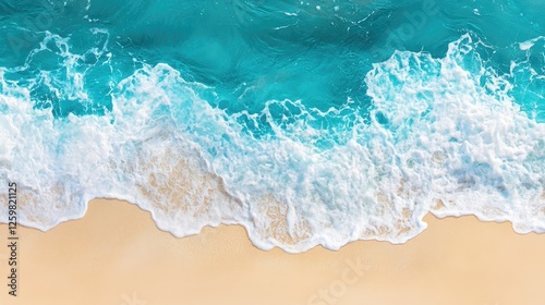 Fototapeta Naklejka Na Ścianę i Meble -  Close-up of soft sea wave on sandy beach