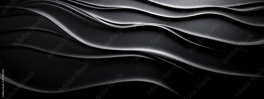 Obraz premium Abstract dark linear and curvy pattern wallpaper with copy space in the center. Ideal for design templates, banners, and modern digital backgrounds.
