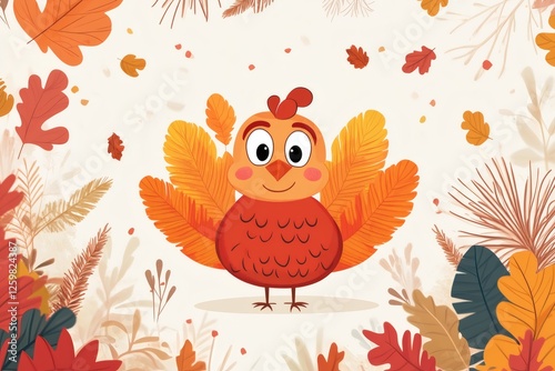 Cheerful Chicken in Autumn