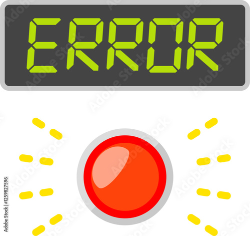 ERRORの文字と点灯する赤色のランプ
