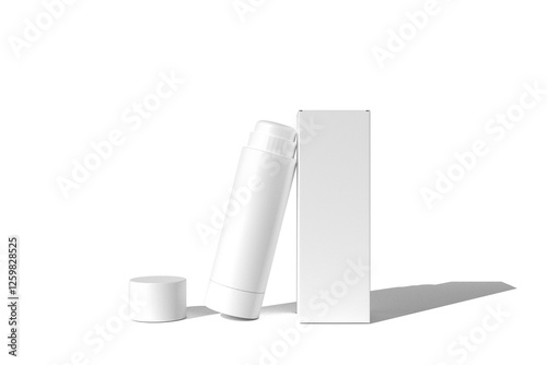 Lip balm container tubes with twist bottom and top cap mockup.