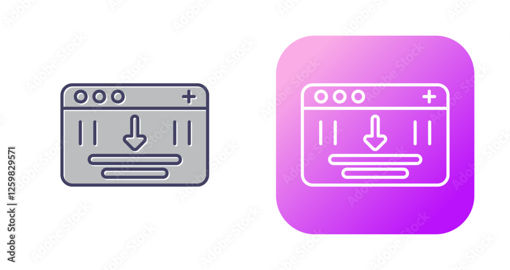 Browser Downloading Vector Icon Browser Downloading Vector Icon