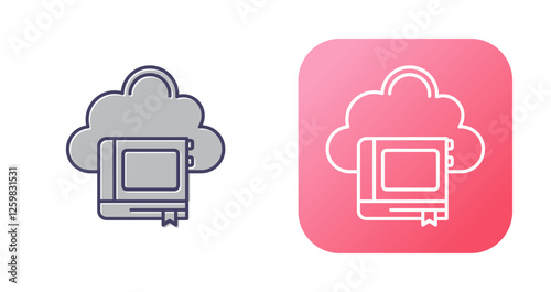 Cloud Library Vector Icon