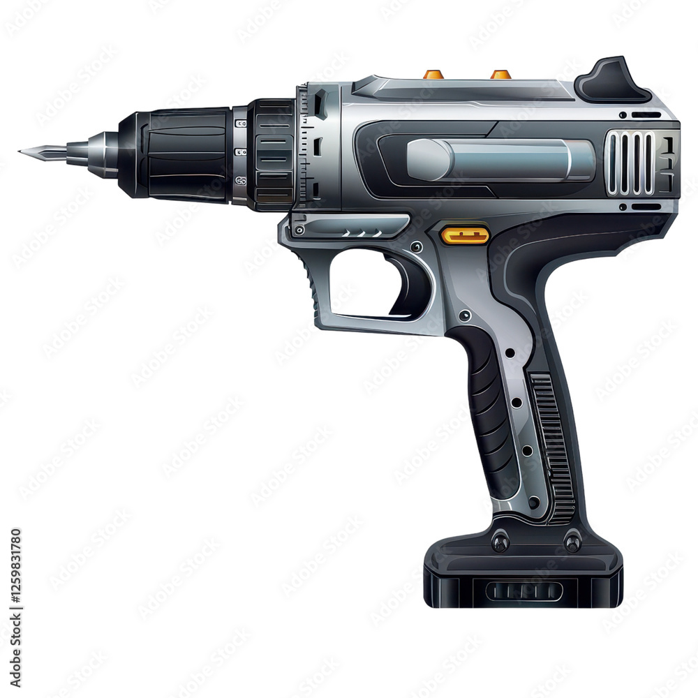 A rivet gun clipart, hardware tool, fastening tool. Illustration, png isolated on an empty background A rivet gun clipart, hardware tool, fastening tool. Illustration, png isolated on an empty background