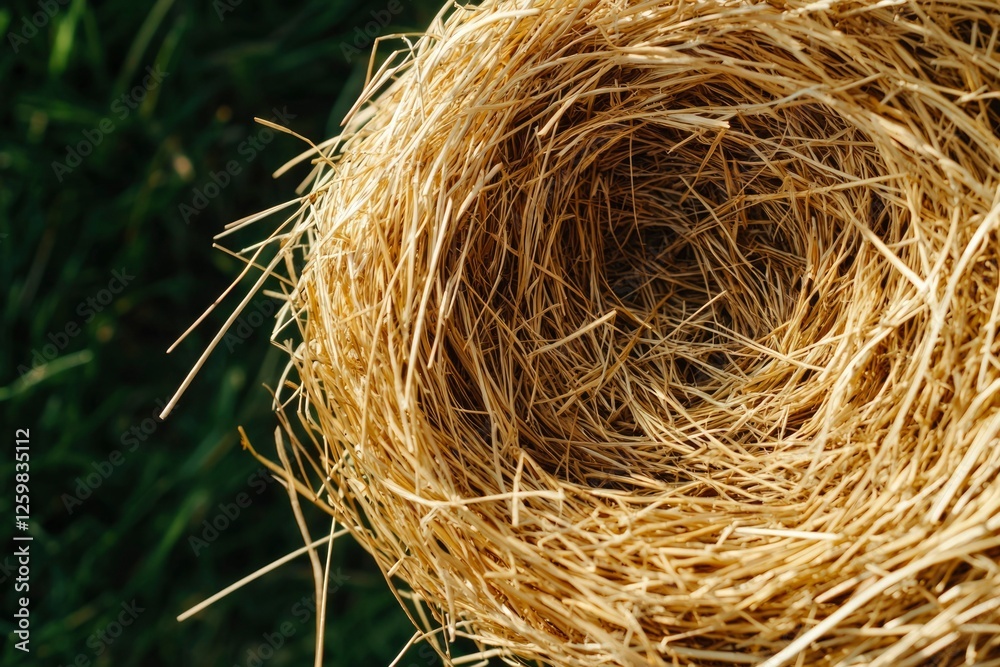 Bird nest on grass background, symbolizing home, nature, and new beginnings Bird nest on grass background, symbolizing home, nature, and new beginnings