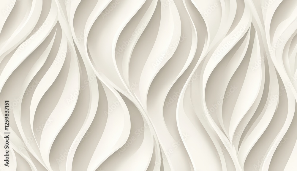 Obraz premium Abstract wavy pattern, light beige, 3D design, background
