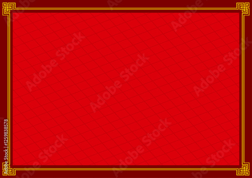 red background with gold yellow frame