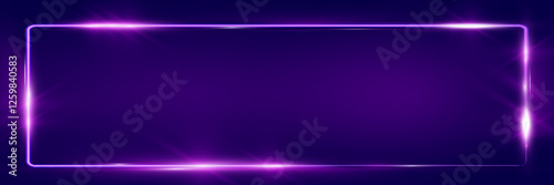 	
Purple neon glowing rectangular frame with rounded corners, sparkles, and lens flares, placed on a transparent background. Modern and futuristic design concept.